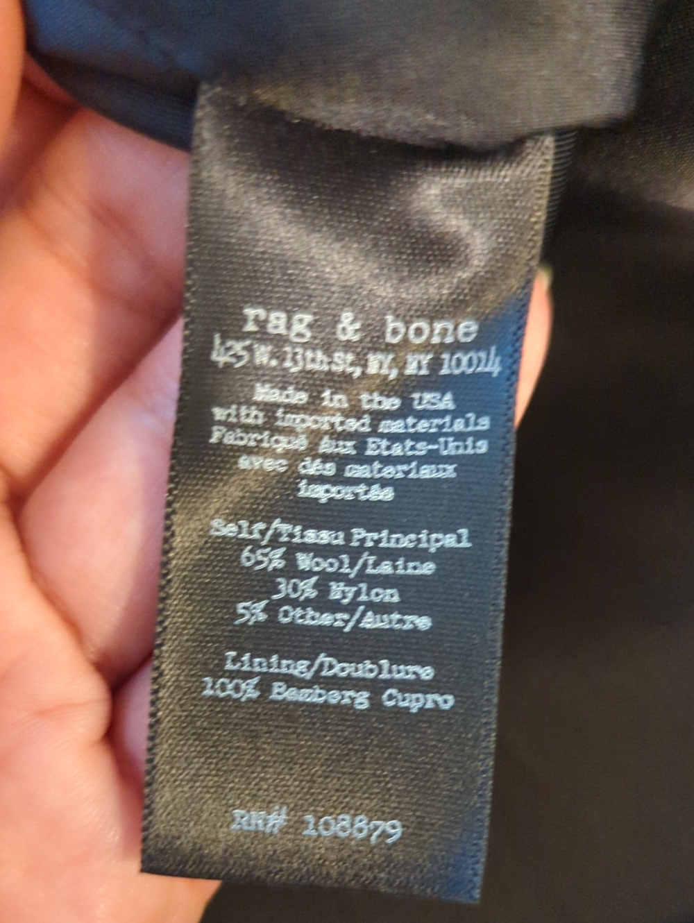 RAG & BONE gray a-line wool skirt with black trim - size 8 - Picture 10 of 10